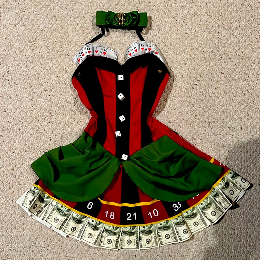 Leg Avenue Red and Green Roulette Mini Dress